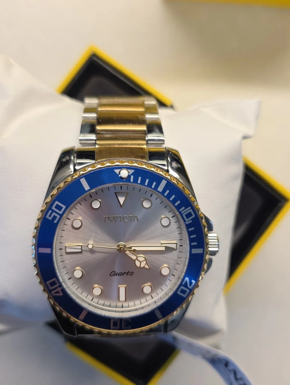 330.  Invicta Pro Diver Vitreos Men's Watch 42mm, Gold, Steel (69398)